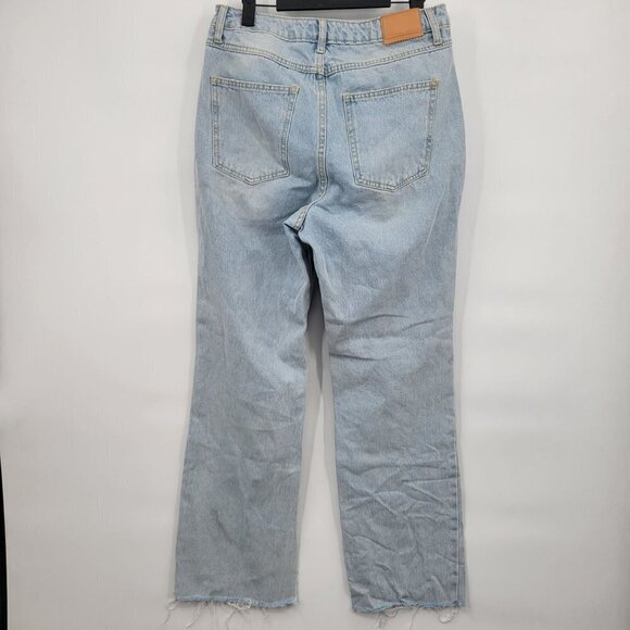 Avec Les Filles Split Frayed Hem Bootcut Jeans Hi-Rise 100% Cotton Womens 30 - Picture 8 of 16